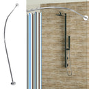 Stainless Steel Adjustable Curved Shower Curtain Rod Bathroom Bars Rail Rod