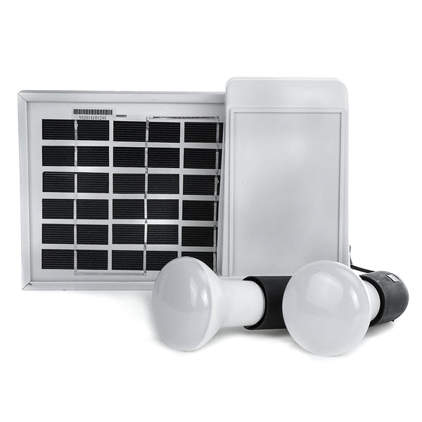 2200mAh Solar Lighting System USB Portable Emergency Light Solar Panel Powered System with 2Pcs 2W Light Bulbs