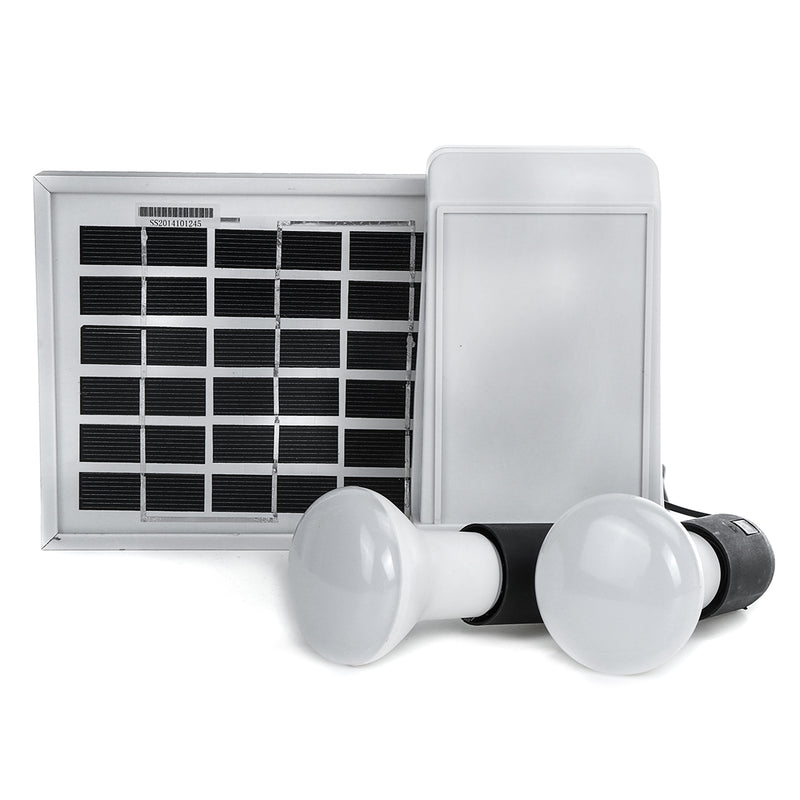 2200mAh Solar Lighting System USB Portable Emergency Light Solar Panel Powered System with 2Pcs 2W Light Bulbs