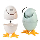 Mini Waste Bins Desktop Shaking Garbage Bucket Table Home Office Egg Shape Trash Can