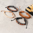 Casual Unisex Multi Bracelet Adjustable Woven Leather Bracelets for Men Gift for Him Her