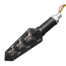 2PCS 12V Black Motorcycle Streamer Steering Turn Signal Lights Lamps Amber LED