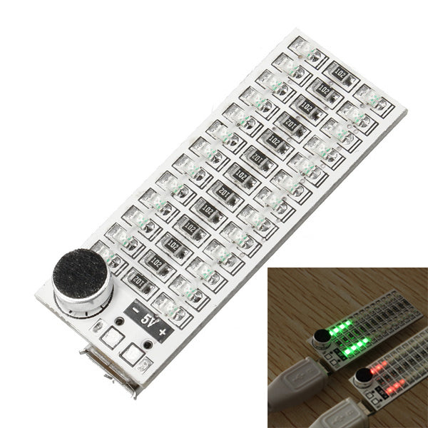 Geekcreit 2x13 USB Mini Spectrum LED Board Voice Control Sensitivity Adjustable