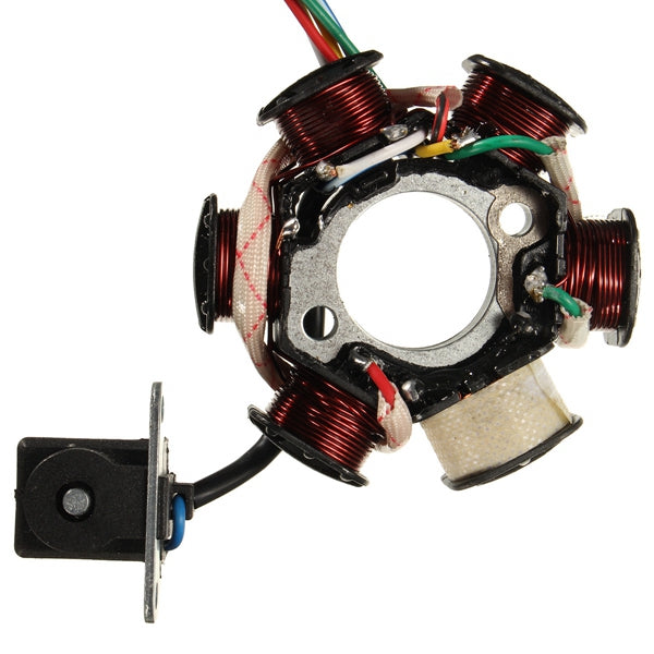 6 Pole Generator Coil Magneto Stator Plate GY6 110 125cc ATV PIT DITR Quad Bike