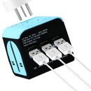 Wongplug LE-07 Multi-function USB Conversion Plug Conversion Socket 3 USB Port Global Multi Country Converter EU / US / AU / UK Plug USB Connector
