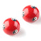 Chinese Cloisonne Baoding Balls Health Exercise Relaxation Therapy Stress Ying Yang Red Fitness Ball