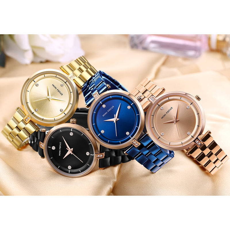MINI FOCUS MF0120L Casual Style Women Wrist Watch Full Steel Fashionable Quartz Watch