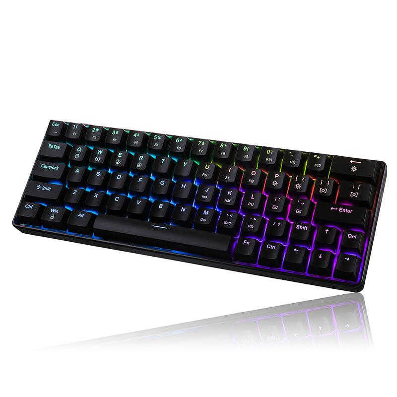 Geek GK64 64 Key Gateron Switch Hot Swappable CIY Switch RGB Backlit Mechanical Gaming Keyboard