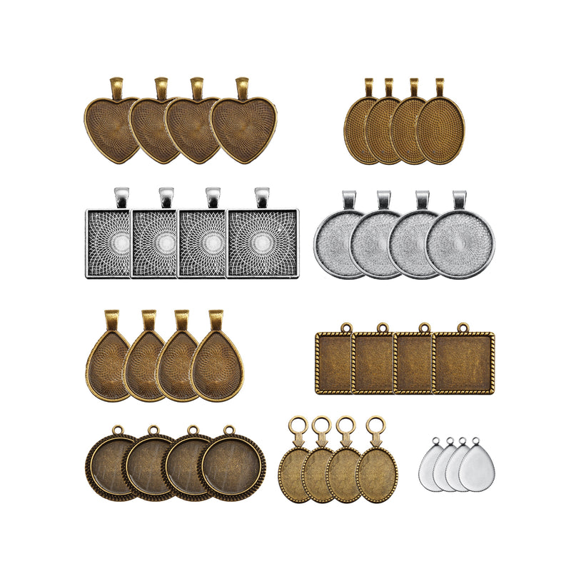 75pcs Casting Molds Jewelry Making Silicone Molds Pendant Trays Tools Kit