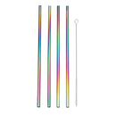 Stainless Steel Drinking Straws Rainbow Multi-colored Straw Reusable Drink Straw with Cleaning Brush