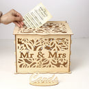 DIY Wedding Gifts Cards Box Wooden Money Storage with Lock Decor Supplies