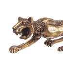 Chinese Antique Collection Asian Brass leopard Exquisite Pen Holder Statue Decorations