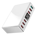 40W Intelligent USB Charger Desktop Charging Station Travel Adapter Digital 6-port USB Plug QC3.0 Fast Charge