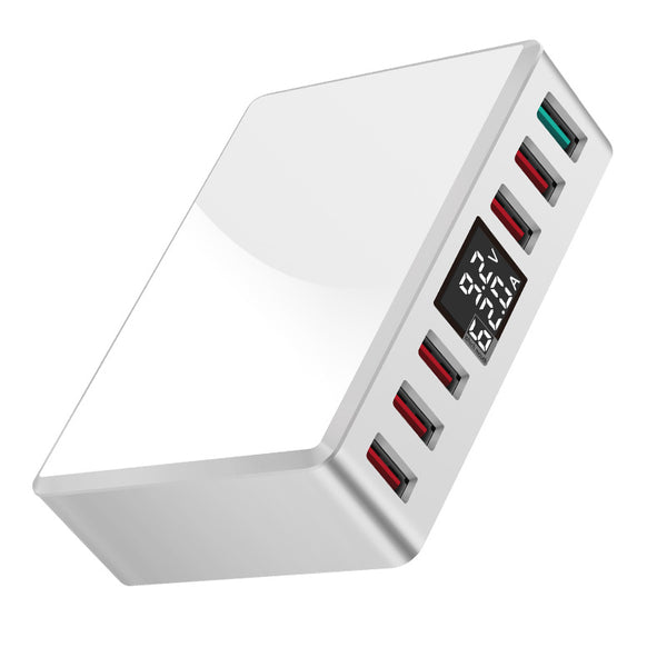 40W Intelligent USB Charger Desktop Charging Station Travel Adapter Digital 6-port USB Plug QC3.0 Fast Charge