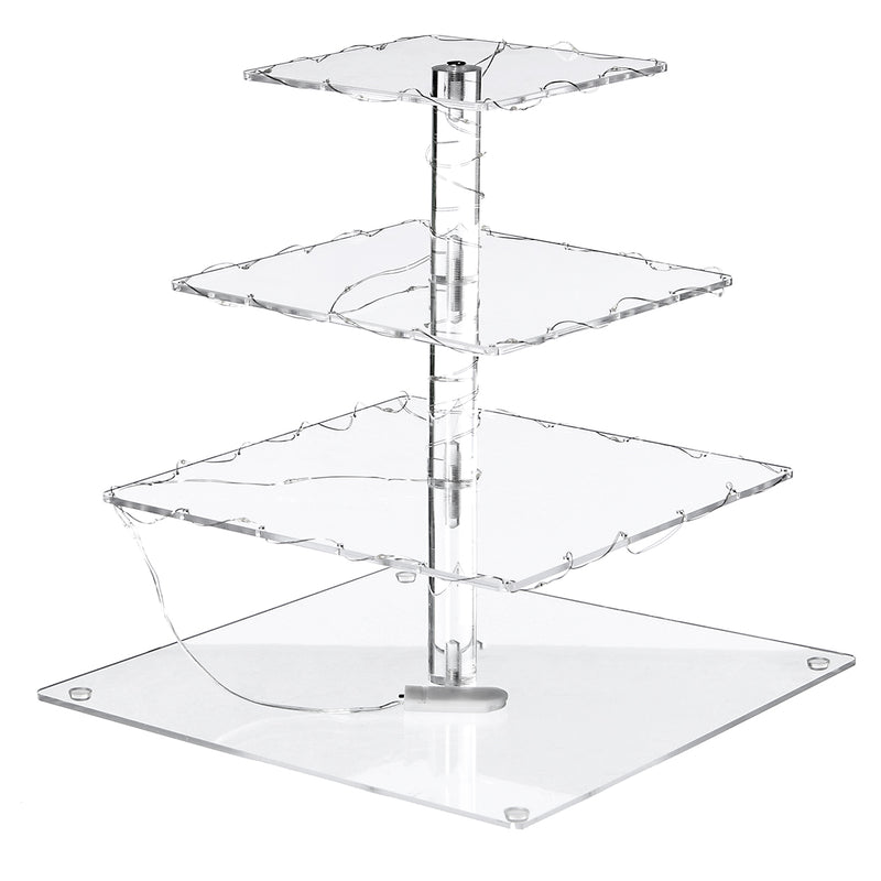 4 Layer Cake Cup Stand Tray Wedding Party Cupcake Display Holder LED String Light