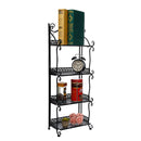 Black 4 Tier Standing Shelves Shelving Unit Kitchen Storage Rack
