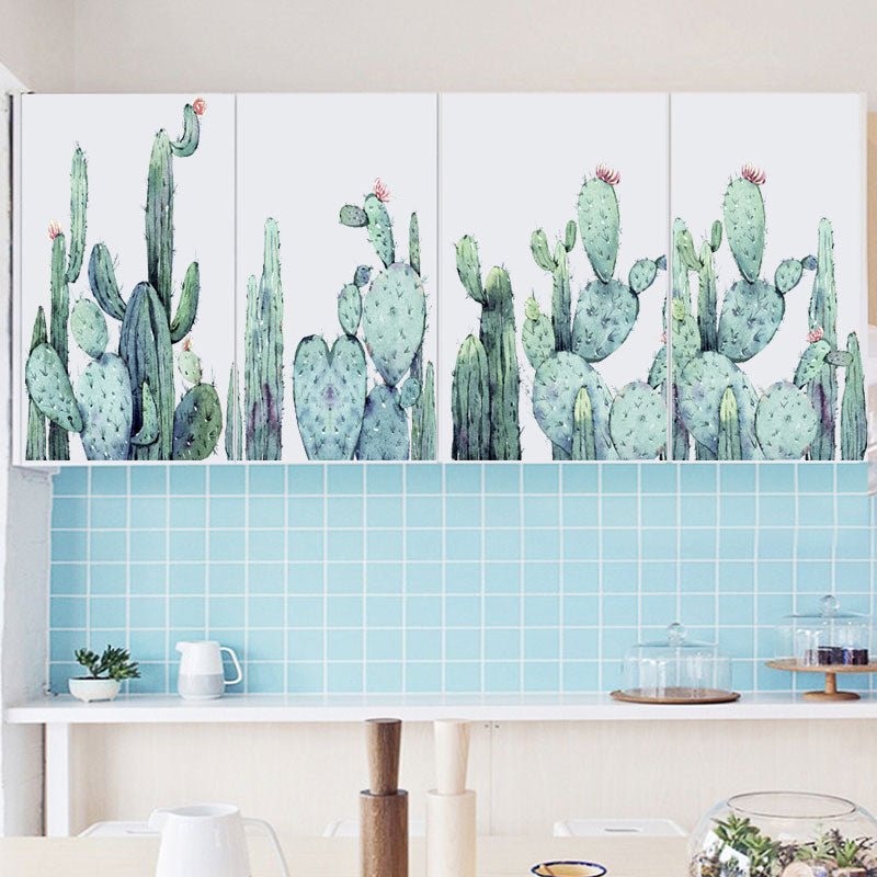 Miico FX82028 2PCS Cartoon Wall Stickers Cactus Plants Printing Sticker Children's Room And Kindergarden Decorative Sticker