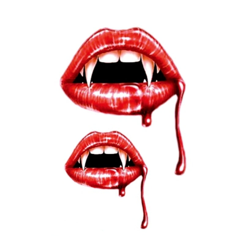 1pcs Temporary Halloween Big Mouth Scary Terror Tattoo Sticker Body Makeup Waterproof