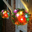 20cm Diameter Solar Powered Colorful LED Night Light Artificial Topiary Ball Outdoor Wedding Garden Lamp