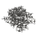 ZANLURE 100 Pcs 3 Way Barrel Swivels Solid Rig Rings Fishing Lures Connector Tackle