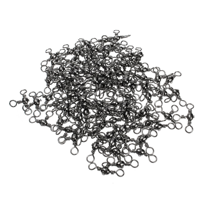 ZANLURE 100 Pcs 3 Way Barrel Swivels Solid Rig Rings Fishing Lures Connector Tackle