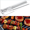 10Pcs 38cm Stainless Steel Barbeque Skewer Needle BBQ Kebab Cooking Grill Stick