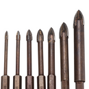 7pcs 3-12mm Cross Spear Phillips Head Drill Bit Set 3/4/5/6/8/10/12mm Ceramic Tile Glass Marble Drill
