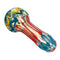 Yellow Patterned Glazed Glass Pipe Spoon Shape T obacco Herb Tube Portable Hand Crafts Pipes