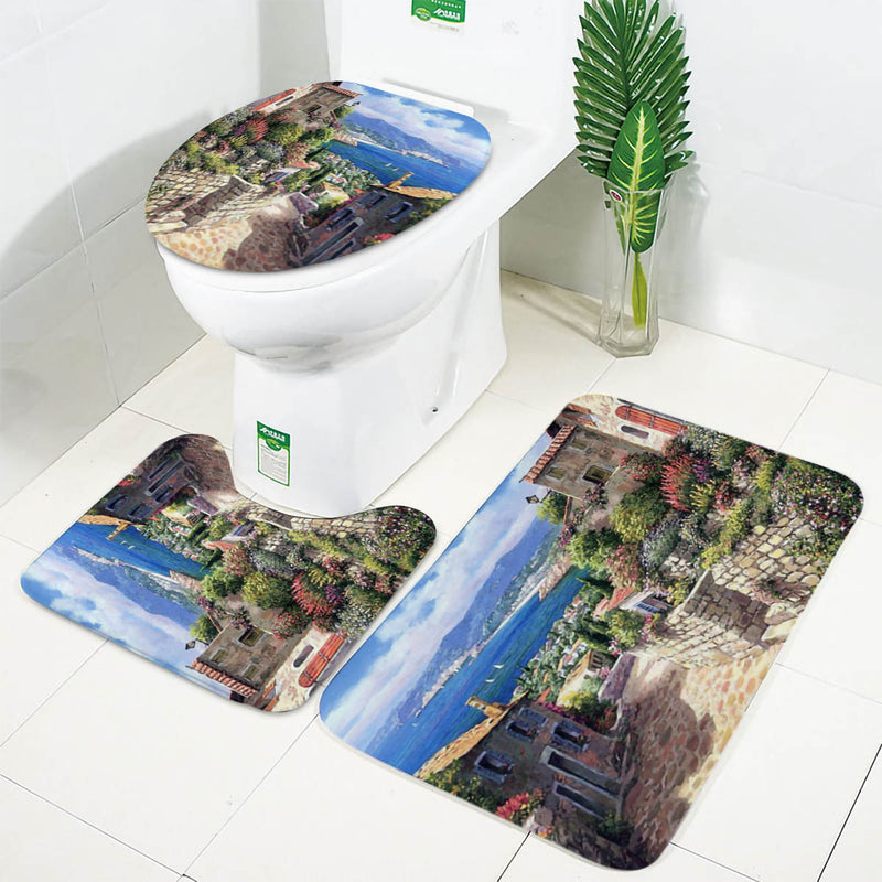 Scenery Theme Bathroom Shower Curtain Mouldproof Waterproof Polyester Bath Decorative Curtain