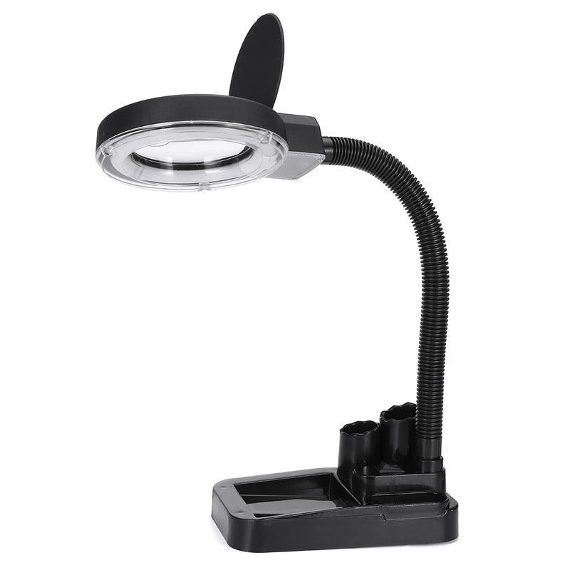 5X 10X Magnifying 36 LED Lamp Magnifier Light Large Glass Lens Desktop Stand