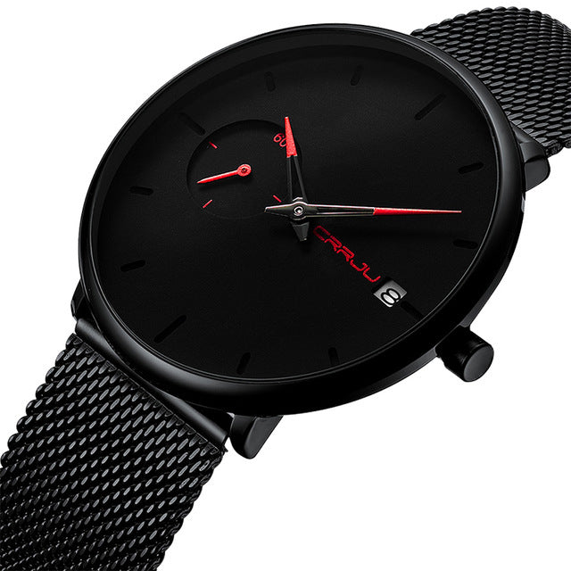 CRRJU 2258 Simple Dial Color Bright Needle Day Display Fashion Men Quartz Watch