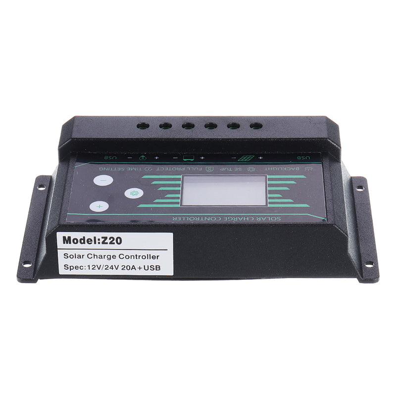 PWM 10/20/30A 12V/24V Auto Solar Charge Controller LCD Dispaly Battery Charge Solar Controller Dual USB Port 2.5A with Backlight