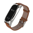 Mijobs Leather Bracelet Replacement for Xiaomi MiBand 2 Wrist Strap Smartband