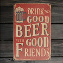 Beer Sheet Metal Drawing Metal Painting Tin Shop Pub Wall Tavern Poster Sign