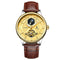 TEVISE T820B Casual Moon Phase Automatic Mechanical Watch Luxury Leather Strap Men Watch