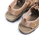 Gracosy Men's Sandals Leather Breathable Non-Slip Quick Drying Fish Sandals Clip Toe Sandals