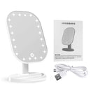 USB Makeup Mirror 20 LED Light Desktop Home Touch Screen 180 Battery Powered Mirrors