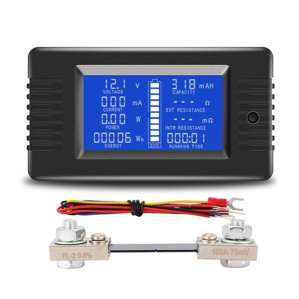 PZEM-015 Battery Tester DC Voltage Current Power Capacity Internal And External Resistance Residual Electricity Meter With 100A Shunt