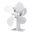 4 Blade Heat Powered Wood Stove Fan White For Wood Burner Fireplace Eco Fan