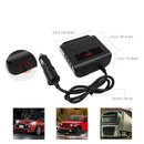 TR12 100W Car Charger Adapter With On/Off Switch 3 Cig arette Lighter Sockets