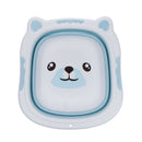 Portable Baby Bathtub Folding Basin Washbasin Collapsible Tourism Children Wash Infant Shower Baby Care Cartoon Bear Green