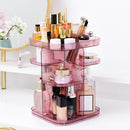 Adjustable 360 Rotating Makeup Jewelry Box Square Storage Rack Organizer Stand Display
