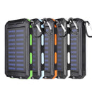 20000mAh Solar Charging Power Bank SOS Mode Portable Cell Phone Solar Charger with Dual USB Charging Ports LED Flashlight Carabiner/Compass