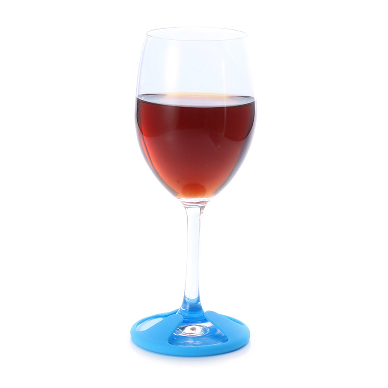 6 Pcs 3 In 1 Silicone Wine Glass Charms Stemware Coaster Cup Covers Drinks Makers