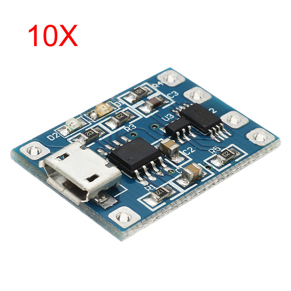 10Pcs Micro USB TP4056 Charge And Discharge Protection Module Over Current Over Voltage Protection