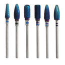 Pro Electric Blue Cylinder Coated Carbide File Drill Bit Nail Art Manicure Pedicure Kit