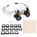 LED Magnifying Head Mount Magnifier Interchangeable Loupe with 7 Group Replaceable Lenses Loupe