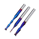 Drillpro 10pcs 3.175mm Shank Blue Coated Spiral Flat End Mill Two Flute CNC Milling Cutter