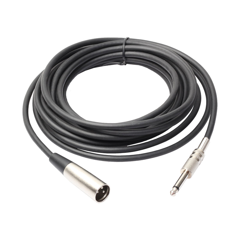 1/ 3M REXLIS BK3045KM 3-Pin Male to 1/4" Mono Shielded Microphone Audio Cable