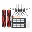 10pcs Replacements for Xiaomi Roborock Xiaowa Vacuum Cleaner Parts Accessories 4*5-arm Side Brushes 2*Filters 2*Main Brushes 1*Yellow Brush 1*White Brush